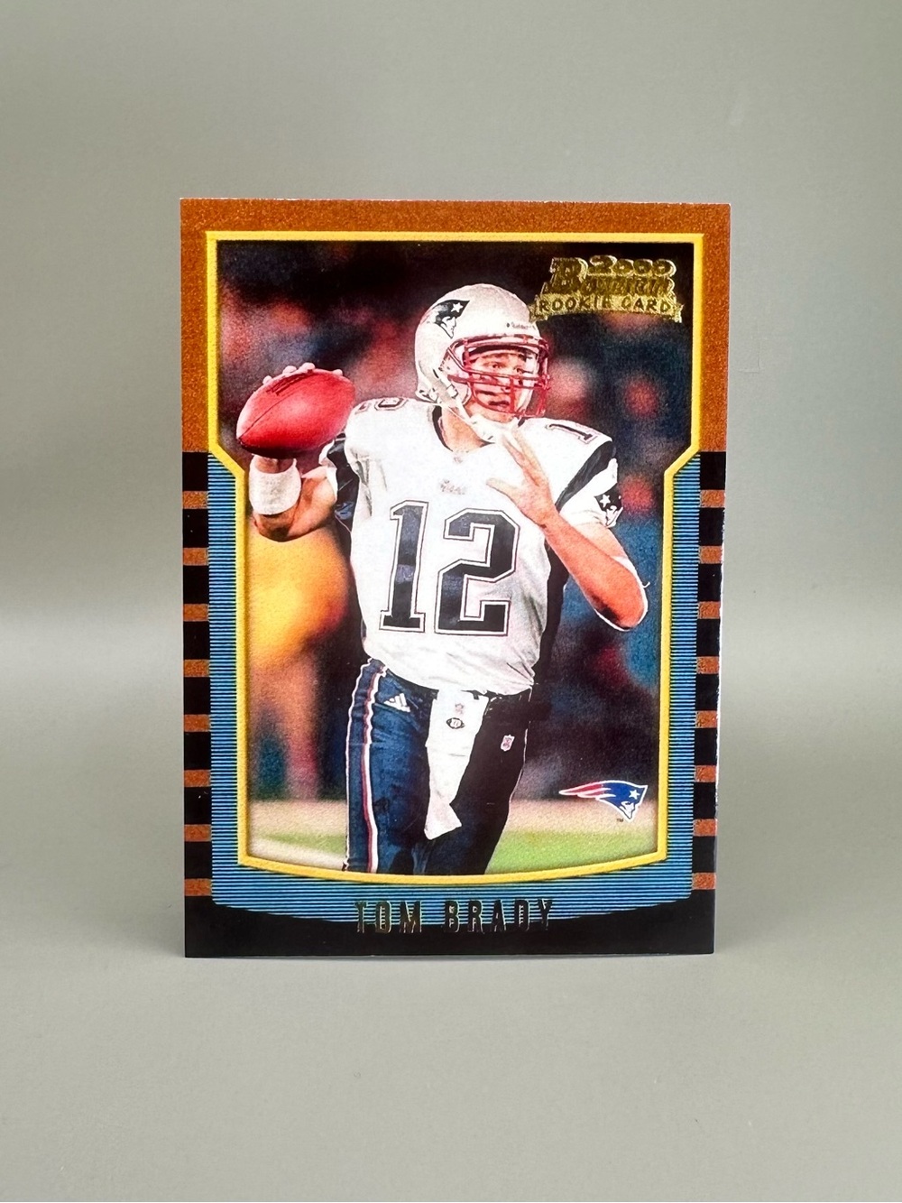 Tom Brady Rookie 2000 Bowman Chrome #236 Novelty Football Card. Patriots.